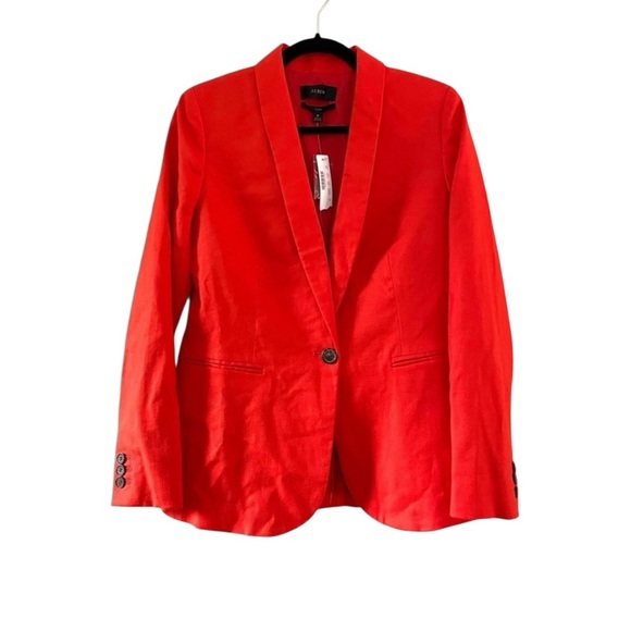 NWT J. Crew Parke Linen Blazer in Red - Picture 1 of 9